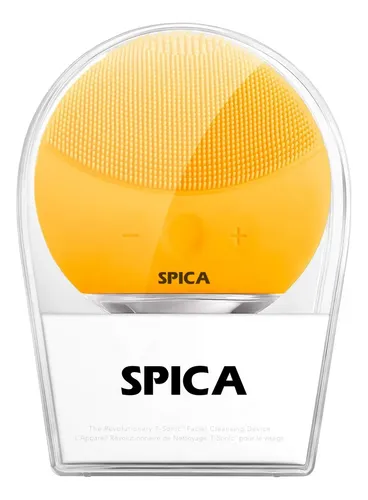 Limpiador Masajeador Facial Electrico Rostro SPICA RMAS-00 Recargable Usb Color Amarillo
