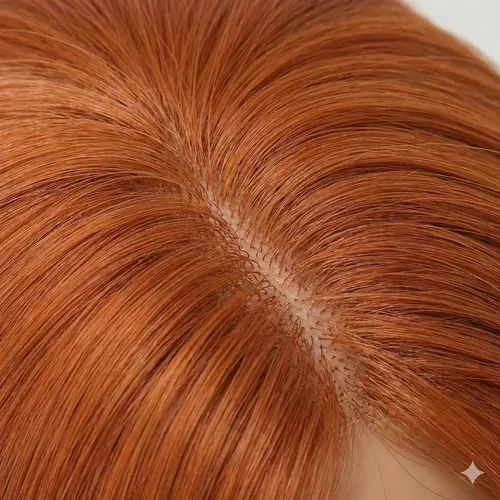 Peluca Larga Mujer Naranja Cobrizo Cosplay Anime Natural