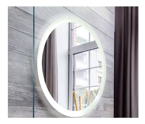 Espejo 7 Con Luz Led Touch 20w Deco Baño Moderno 60 Cm Marco Sin Marco