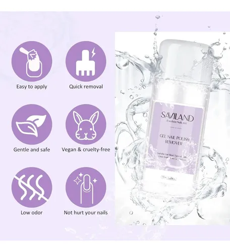 Kit Removedor De Esmalte En Gel Saviland 250ml
