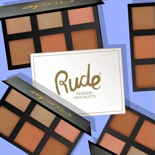 Paleta Contorno Rubor Iluminador Fearless Face Palette Rude Cosmetics 6 Tonos