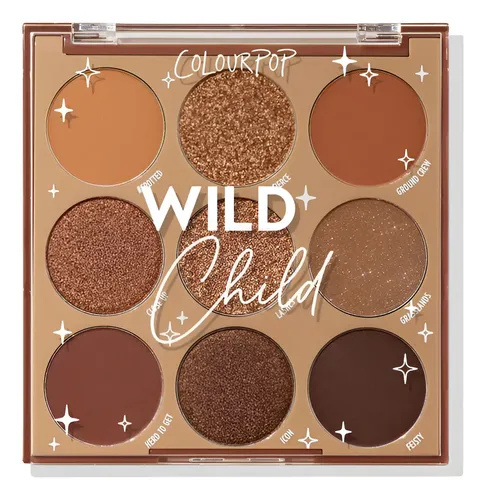 Sombra de ojos ColourPop paleta 9 tonos wild child mate,metálico,mate brillante,con brillo