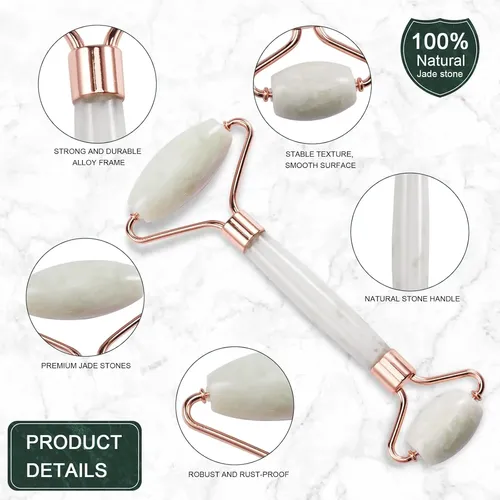 Rodillo Facial Jade Verde Masajeador Para Piel Y Ojos