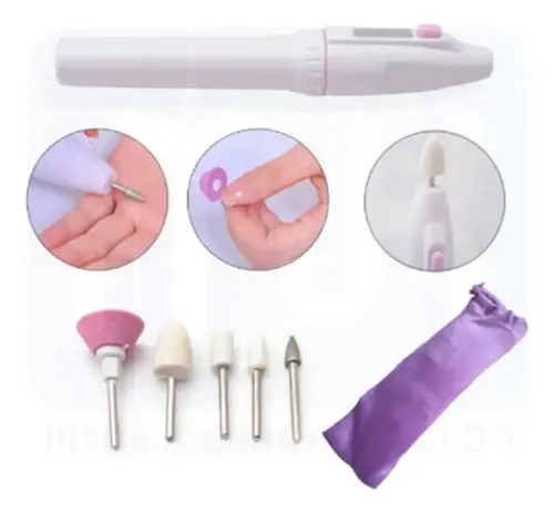 Mini Torno Set Portatil Manicuria Pedicuria Lima Uñas A Pila