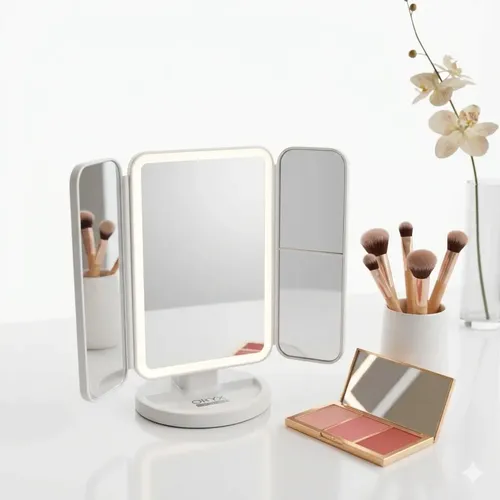 Espejo De Maquillaje Con Aumento 1x/2x/3x Luz Led 3 Modos
