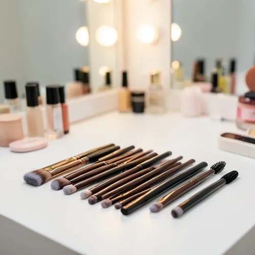 Set De 13 Pinceles De Maquillaje Para Ojos, Doble Punta 13-piece Long-handled Eye Brush In Coffee Color