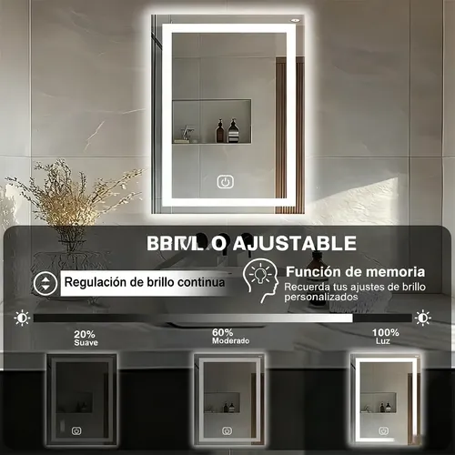 Dyc Espejo Luz Led Touch Pared Tocador Baño Vestidor 3