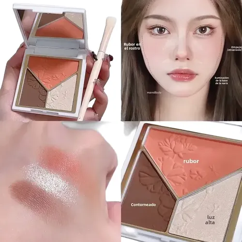 Paleta De Polvos Compactos, Iluminadores Y Contornos Rosa-ch