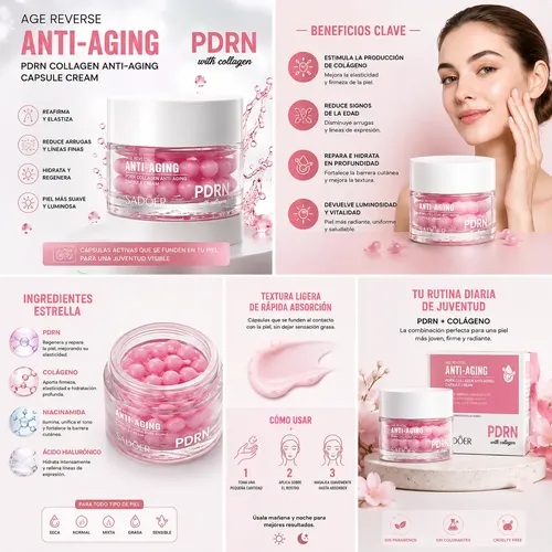 Crema Facial Sadoer Pdrn Colágeno Anti Age Cápsulas X 60g
