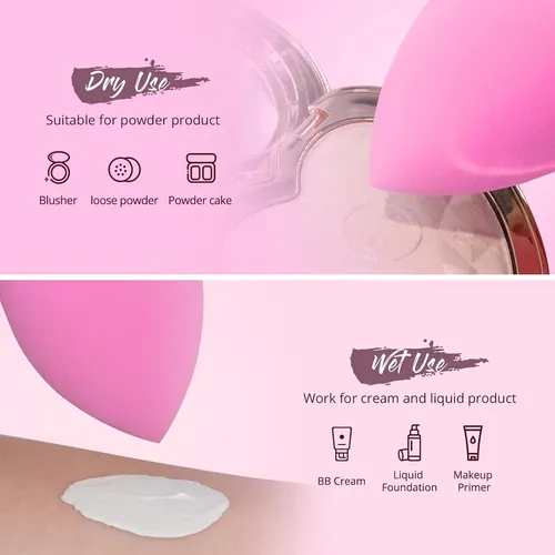 Esponjas De Maquillaje Beakey Fm-0384 Rosa