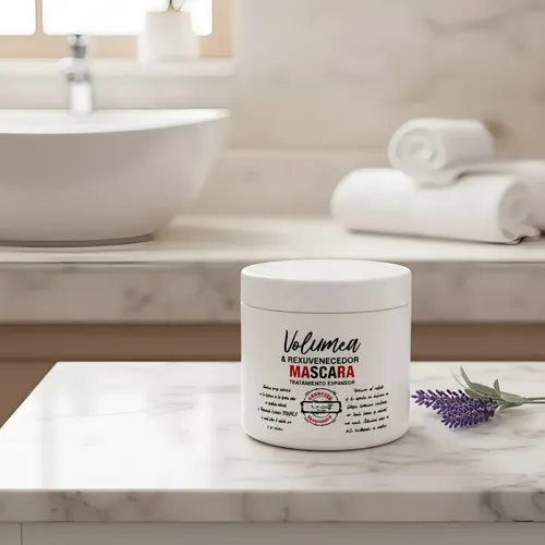 Mascarilla Voluminizadora Volumea para Cabellos Finos (efecto Engrosador/Redensificante) al mismo tiempo que rejuvenece la Fibra Capilar, producto profesional, Pote x 250Mls, LineUp