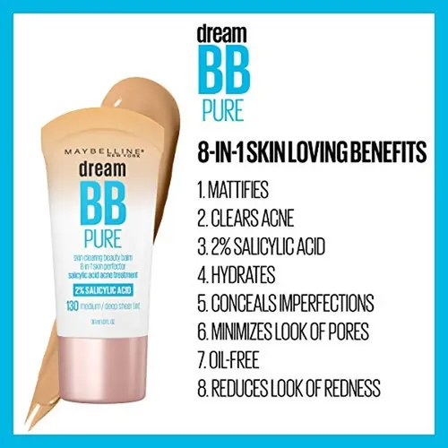 Crema Bb Limpiadora Maybelline Dream Pure Skin, 8 En 1