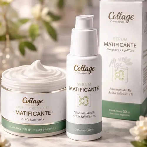 Kit Facial Serum + Crema Niacinamida Matificante Collage