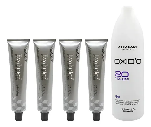 Kit Alfaparf Oxidante 20 Vol X 1l + 4 Tinturas A Elección