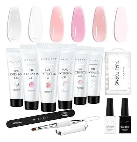 Makartt Poly Nail Gel Kit Para Principiantes 6 Piezas Gel