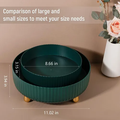 Organizador De Maquillaje Giratorio 360 28cm Verde Azulado