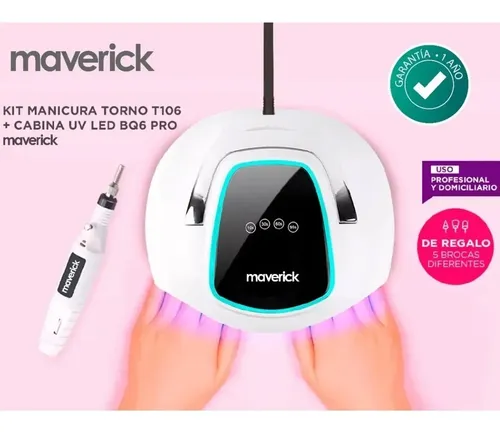 Cabina Led Uv Maverick Torno Uñas Manicura Profesional Kit