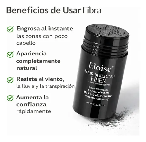 Combo Fibra Relleno Capilar Cubre Calvo Eloise + Aplicador