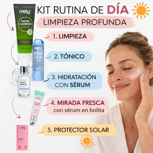 Rutina Skincare De Día Limpieza Facial Profunda E Hidratante