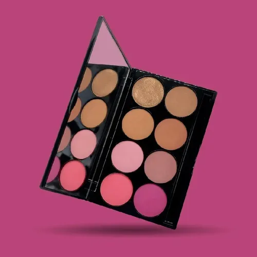 Paleta De Rubores Compactos X 8 Tonos Con Espejo Xúlu Z486