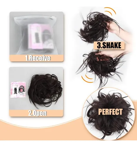 Extensión De Cabello Hmd Recogido Despeinado Moño Desordenad