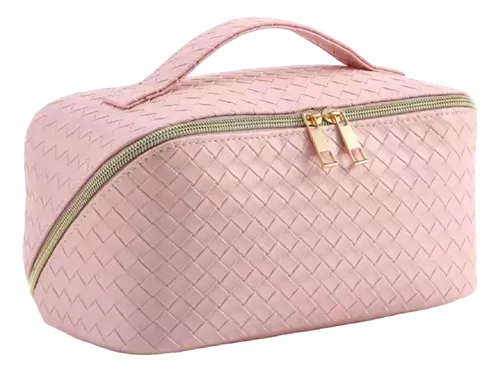 Bolsa De Almacenamiento De Cosméticos Tejida De Cuero Pu De