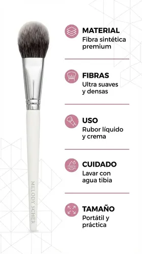 Brocha Rubor Líquido Maquillaje Melody Scher Cheek Finish