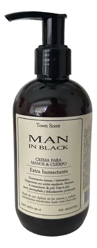 Crema Humectante Manos Cuerpo Town Scent Man In Black 250ml Dosificador