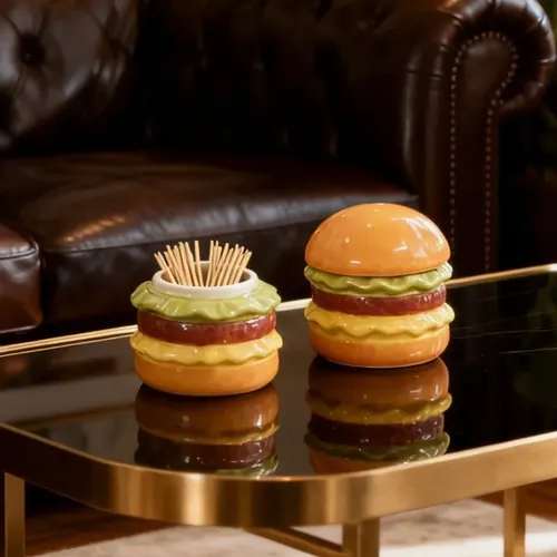 Dispensador Hilo Dental Plástico Forma Hamburguesa