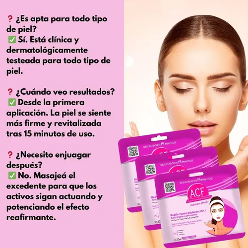 Mascara Facial Acf X3 Reafirmante Tensora Antiarrugas Tela