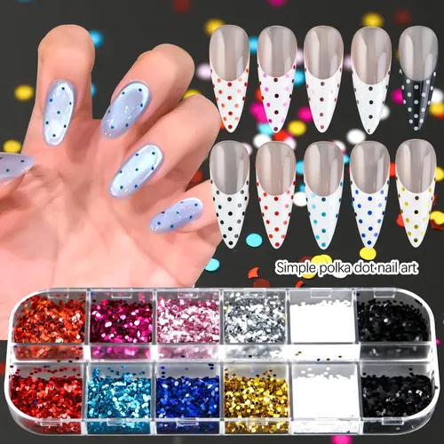 Set 12 Brillos Para Uñas 3d Colores Surtidos Diy
