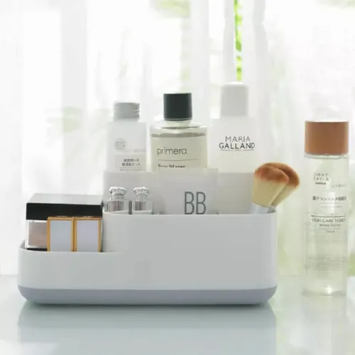 Organizador Escritorio Porta Maquillaje Crema Perfume Blanco