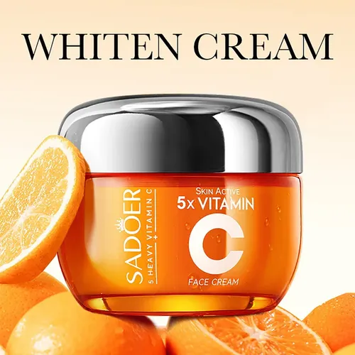Crema Facial Sadoer Vitamina 5x Iluminadora Blanqueadora Momento De Aplicación Día/noche Tipo De Piel Mixta