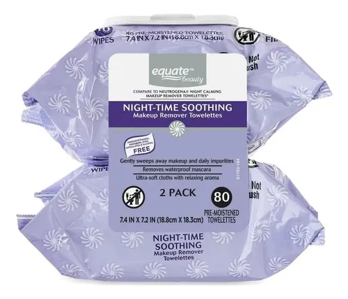 Toallitas Desmaquillantes Calmar Nocturno Equate 80 Und