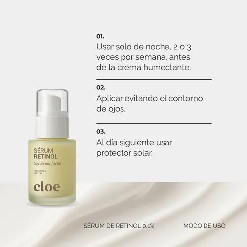Serum Retinol 0,1% Cloe 30ml Antiarrugas Y Antimanchas