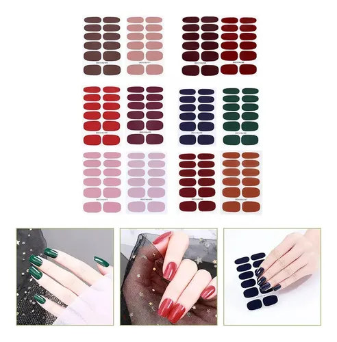 60 Hojas De Pegatinas Para Uñas Con Envoltura Completa