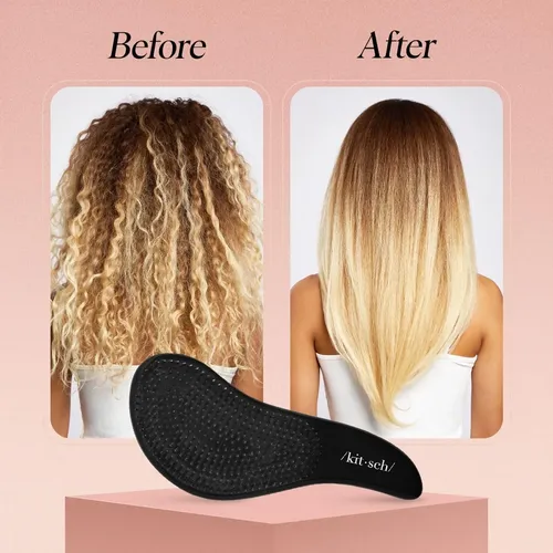 Cepillo Desenredante Kitsch Oblongo Negro Para Todo Cabello