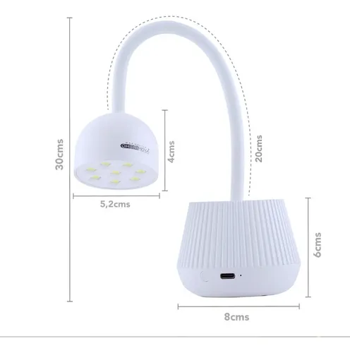 Lámpara Inalámbrica UV LED 18W Cherimoya Flor Blanco Manicura Profesional