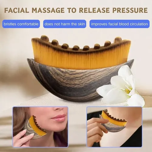Set 2 Brochas Faciales Contorno Lifting Drenaje Linfático