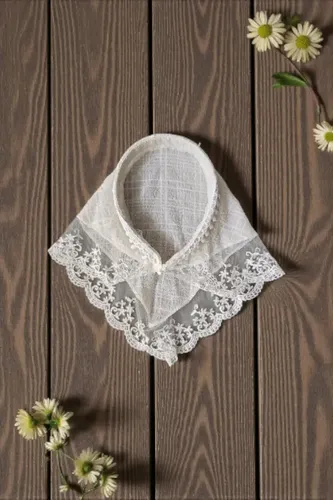 Diadema Vincha Con Pañuelo Bandana Cubre Sol Pelo Gasa Tul Blanco