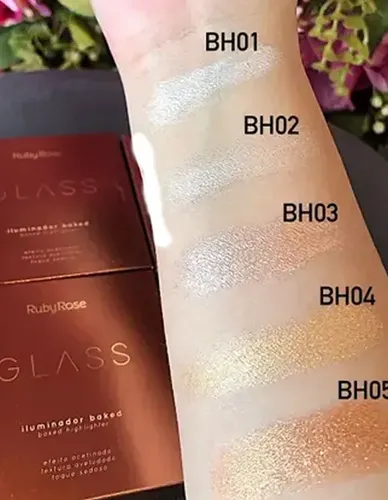 Iluminador Compacto Baked Glass Highlighter Ruby Rose Tono del maquillaje