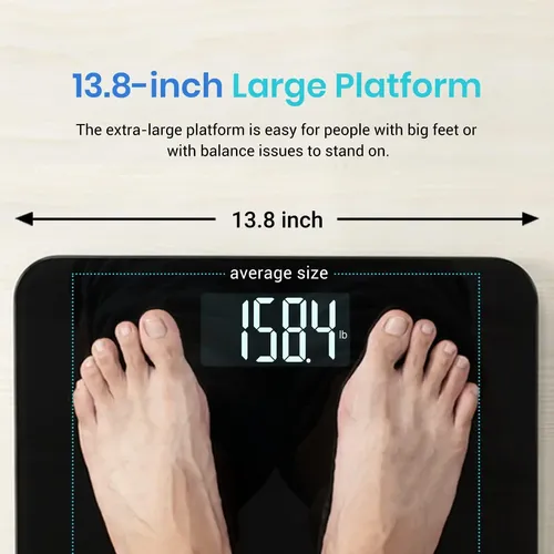 Bascula De Bano Etekcity Para Cuerpo Para Personas, Plata… Negro
