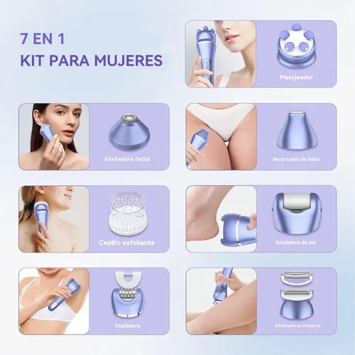 Depiladora Eléctrica 7 En 1 Para Mujer Maquina Rasuradora