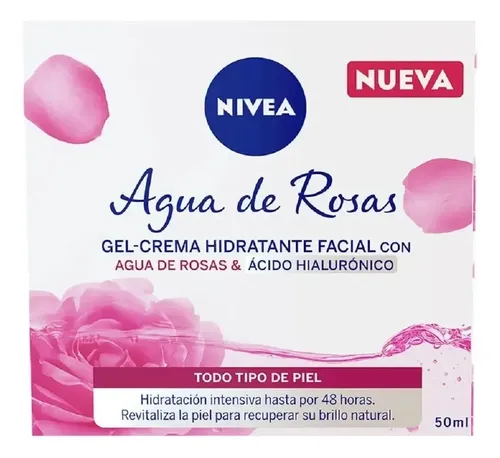 Crema facial hidratante en gel NIVEA Rose Care para todo tipo de piel x 50 ml