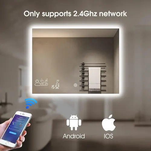 Espejo Led Baño Anti Vaho Doble Luz Wifi 80×60 Cm
