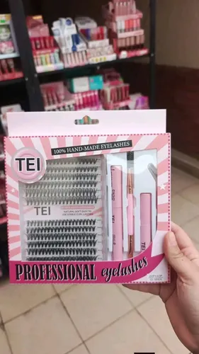 Kit Pestañas Postizas Pelo Por Pelo Profesional Tei