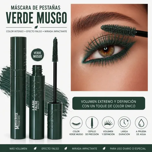 Mascara De Pestañas High Sky Verde Musgo By Miss Betty