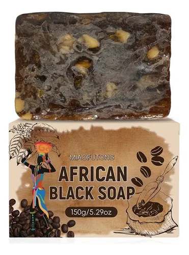 Jabón Negro Africano 150g Limpieza Facial Corporal Artesanal