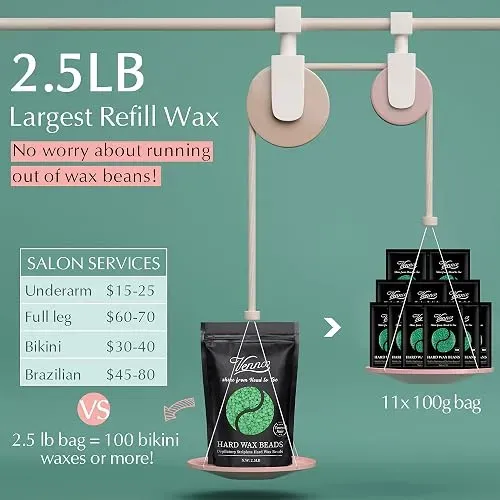 Perlas Cera Dura Aloe Vennco 2.5lb Eliminacion Vello Grueso