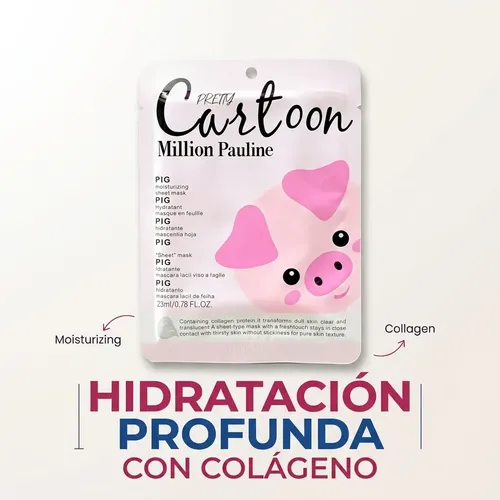 Pack X10 Mascarilla Animal Cartoon Colágeno Hidratante